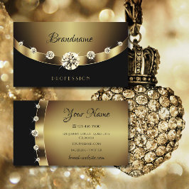 Glamoureus Gold Black met Diamonds Professional Visitekaartje