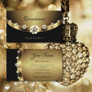 Glamoureus Gold Black met Diamonds Professional Visitekaartje