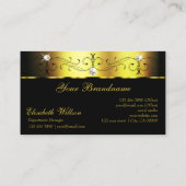 Glamoureus Gold Black Squiggings Jewels met Logo Visitekaartje (Achterkant)