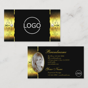 Glamoureus Gold Black Squiggins Jewels Logo & Foto Visitekaartje