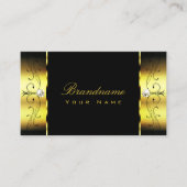 Glamoureus Gold Black Squiggins Jewels Ornamental Visitekaartje (Voorkant)