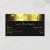 Glamoureus Gold Black Squiggins met foto's Visitekaartje (Achterkant)