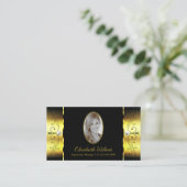 Glamoureus Gold Black Squiggins met foto's Visitekaartje (Staand voorkant)