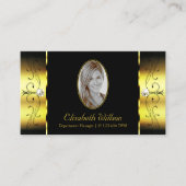 Glamoureus Gold Black Squiggins met foto's Visitekaartje (Voorkant)