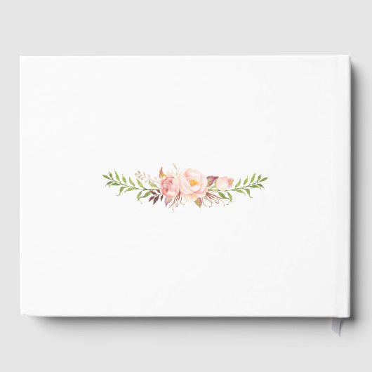 Glamoureus Gold Blush Pink Floral Weddenschap Gastenboek (Achterkant)