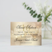 Glamoureus Gold Bokeh Light Sweet 16 behalve de da Briefkaart (Staand voorkant)