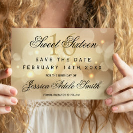 Glamoureus Gold Bokeh Light Sweet 16 behalve de da Briefkaart
