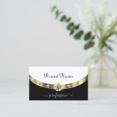 Glamoureus Gold Border Black and White Monogram Visitekaartje (Staand voorkant)