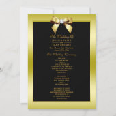 Glamoureus Gold Bow & Black Wedding Program Kaart (Voorkant)