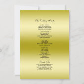 Glamoureus Gold Bow & Black Wedding Program Kaart (Achterkant)