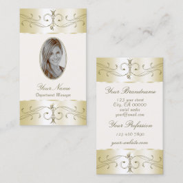 Glamoureus Gold Cream  Ornamenten met foto's Visitekaartje