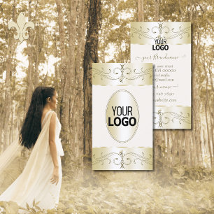 Glamoureus Gold Cream  Ornamenten met Logo Visitekaartje