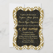 Glamoureus Gold Damask Gold Foil Weduwuitnodiging Kaart (Voorkant)