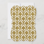 Glamoureus Gold Damask Gold Foil Weduwuitnodiging Kaart (Achterkant)