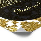 Glamoureus Gold Damask Wedding Seding Chart Poster (Hoek)