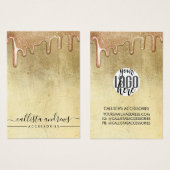 Glamoureus Gold-dikke glitter droogt Logo Visitekaartje (Voorkant /achterkant)