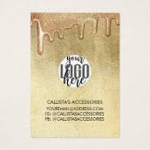 Glamoureus Gold-dikke glitter droogt Logo Visitekaartje (Achterkant)