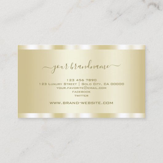 Glamoureus Gold-effect met Cute Tiny Faux Diamonds Visitekaartje (Achterkant)