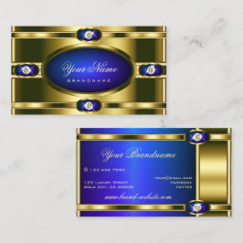 Glamoureus Gold Effects Blue met Faux Rhinestones Visitekaartje