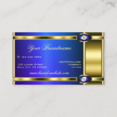 Glamoureus Gold Effects Blue met Faux Rhinestones Visitekaartje (Achterkant)