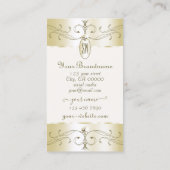 Glamoureus Gold en  Cream-Ornamenten Initialen Visitekaartje (Achterkant)