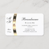 Glamoureus Gold en White Shimmery Rhinestones Visitekaartje (Achterkant)