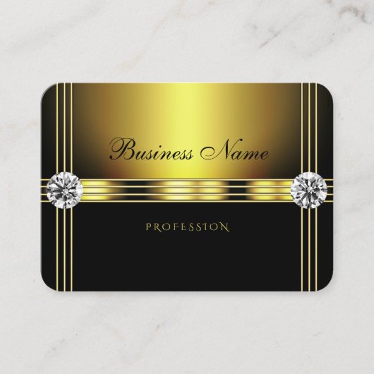 Glamoureus Gold en zwart met Shimmery Rhinestones Visitekaartje (Voorkant)
