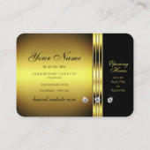 Glamoureus Gold en zwart met Shimmery Rhinestones Visitekaartje (Achterkant)