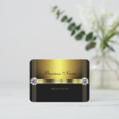 Glamoureus Gold en zwart met Shimmery Rhinestones Visitekaartje (Staand voorkant)