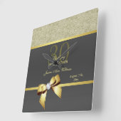 Glamoureus Gold en zwarte feestdag Vierkante Klok (Hoek)