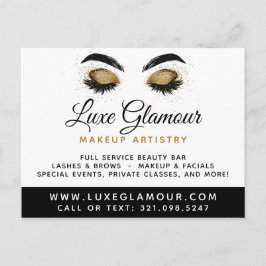 Glamoureus Gold Eye Lash Brow Bar 4-fotomarketing Briefkaart