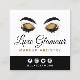 Glamoureus Gold Eye Lashes Brows Beauty Bar Social Vierkante Visitekaartje