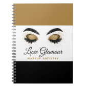 Glamoureus Gold Eye Lashes Makeup Artist Beauty Ba Notitieboek (Voorkant)