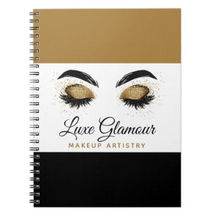 Glamoureus Gold Eye Lashes Makeup Artist Beauty Ba Notitieboek
