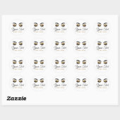 Glamoureus Gold Eye Lashes Makeup Artist Beauty Ba Ronde Sticker (Vel)