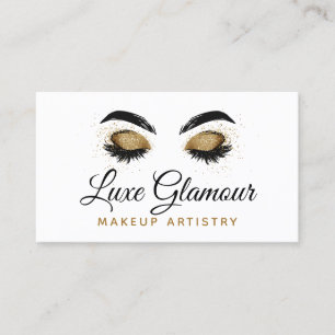 Glamoureus Gold Eye Lashes Makeup Artist Beauty Ba Visitekaartje