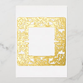 Glamoureus Gold Foil Baroque Lijst Blank Folie Uitnodiging