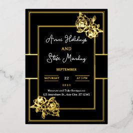Glamoureus Gold Foil Wedding Kaart
