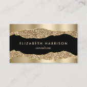 Glamoureus Gold Glitter Black Visitekaartje (Voorkant)