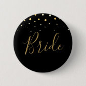 Glamoureus Gold Glitter Design New Years Bride Ronde Button 5,7 Cm (Voorkant)