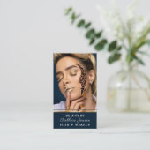 Glamoureus Gold Glitter Drip Navy & Gold Glam Lips Visitekaartje (Staand voorkant)