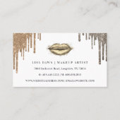 Glamoureus Gold Glitter Drip Navy & Gold Glam Lips Visitekaartje (Achterkant)