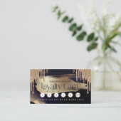 Glamoureus Gold Glitter Drip Navy & Gold Loyalty Visitekaartje (Staand voorkant)