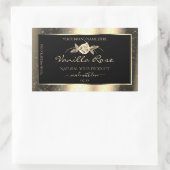 Glamoureus Gold Glitter Floral Black Product Label (Tas)