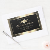 Glamoureus Gold Glitter Floral Black Product Label (Envelop)