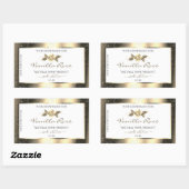 Glamoureus Gold Glitter Floral White Product Label (Vel)