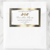 Glamoureus Gold Glitter Floral White Product Label (Tas)