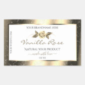 Glamoureus Gold Glitter Floral White Product Label (Voorkant)