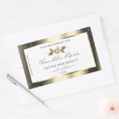 Glamoureus Gold Glitter Floral White Product Label (Envelop)