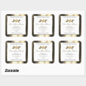 Glamoureus Gold Glitter Floral White Product Label (Vel)